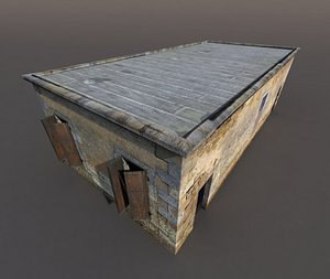 Derelict house low poly