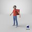 livreur de nourriture, porter, casque, neutre, pose