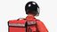 livreur de nourriture, porter, casque, neutre, pose
