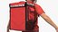 livreur de nourriture, porter, casque, neutre, pose