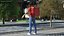 livreur de nourriture, porter, casque, neutre, pose