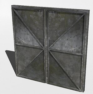 3d model metal bunker doors