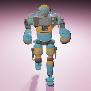 ROBOT UKRAINE FIGHTER IK RIGGED LOWPOLY 3D