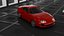 Veicolo 3D stilizzato di un'auto sportiva rossa low poly pronta per il gioco