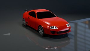 Game-Ready Low Poly Red Sports Car  Stylized 3D Vehicle model