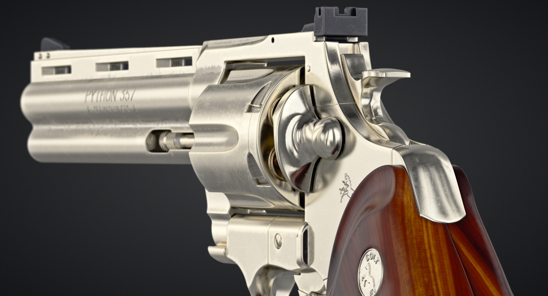 revolver colt python 3d model