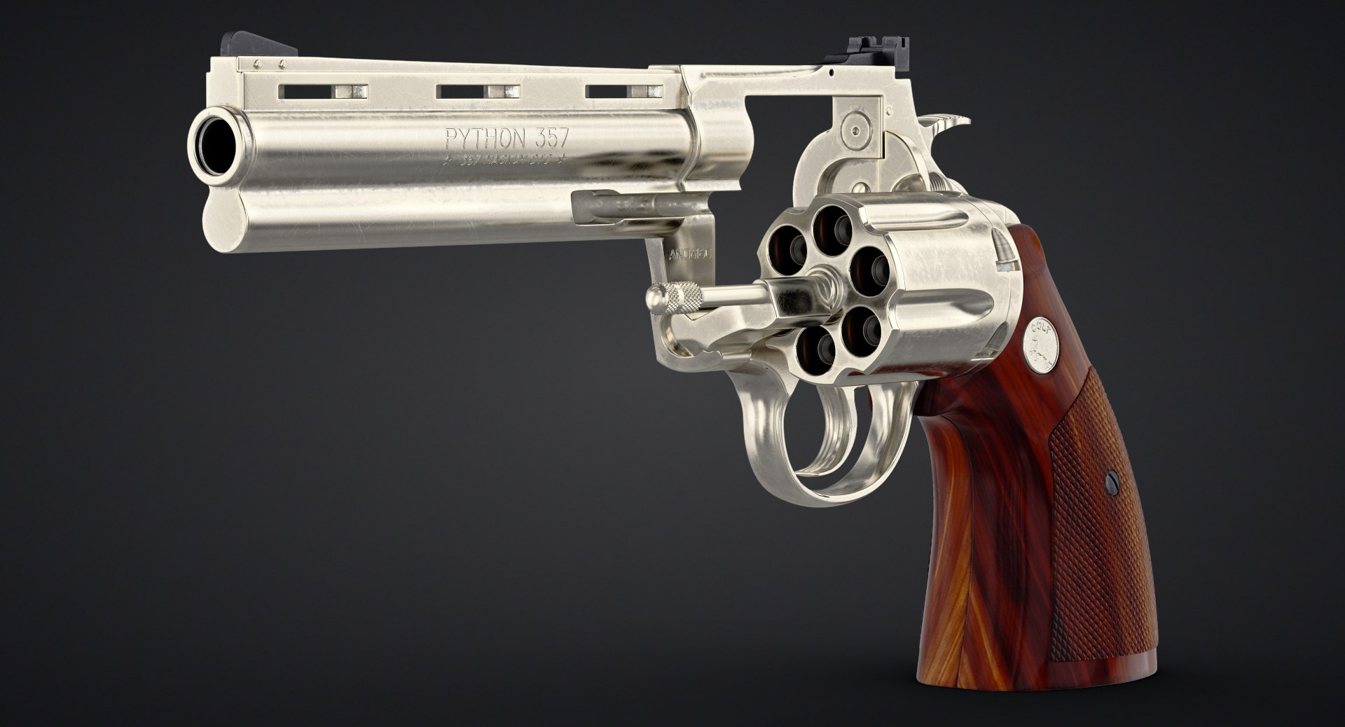 revolver colt python 3d model