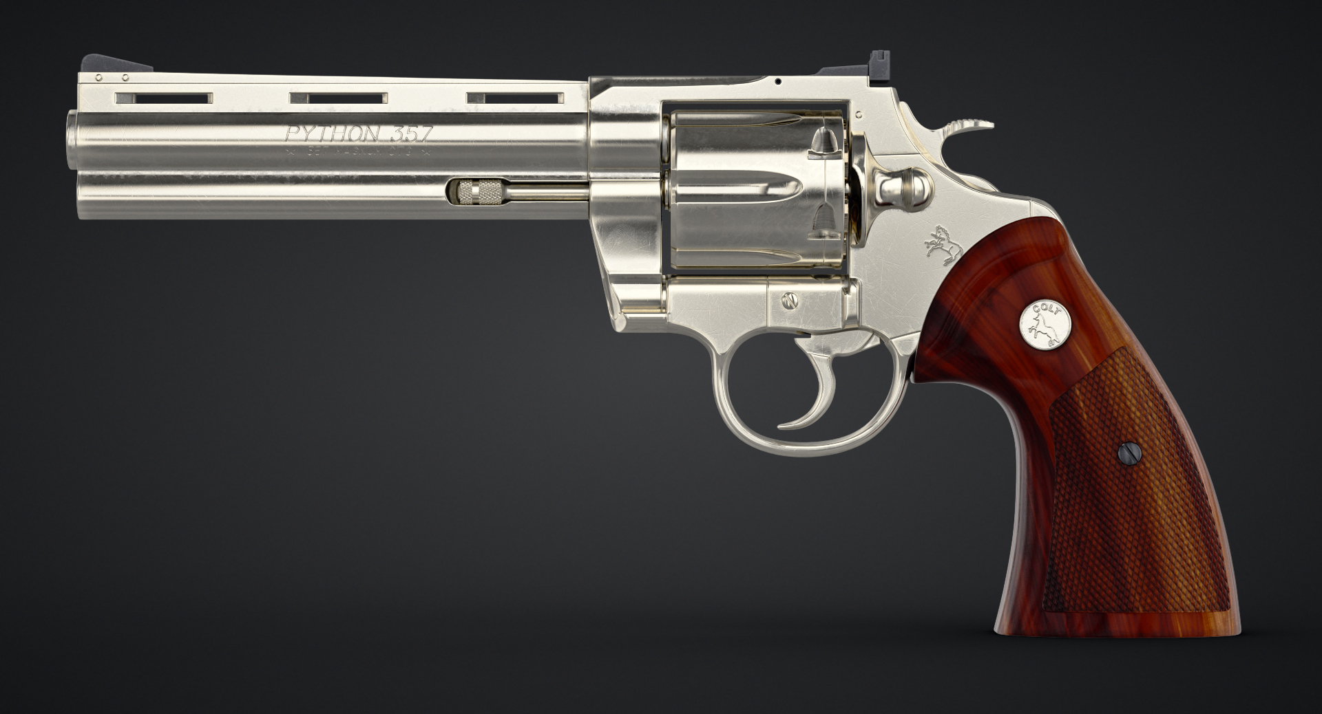 revolver colt python 3d model