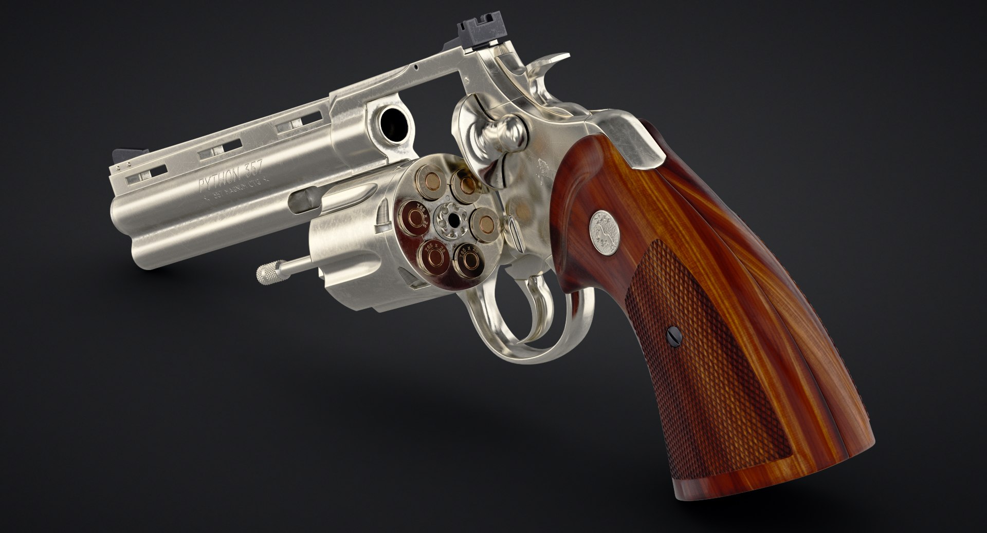 revolver colt python 3d model