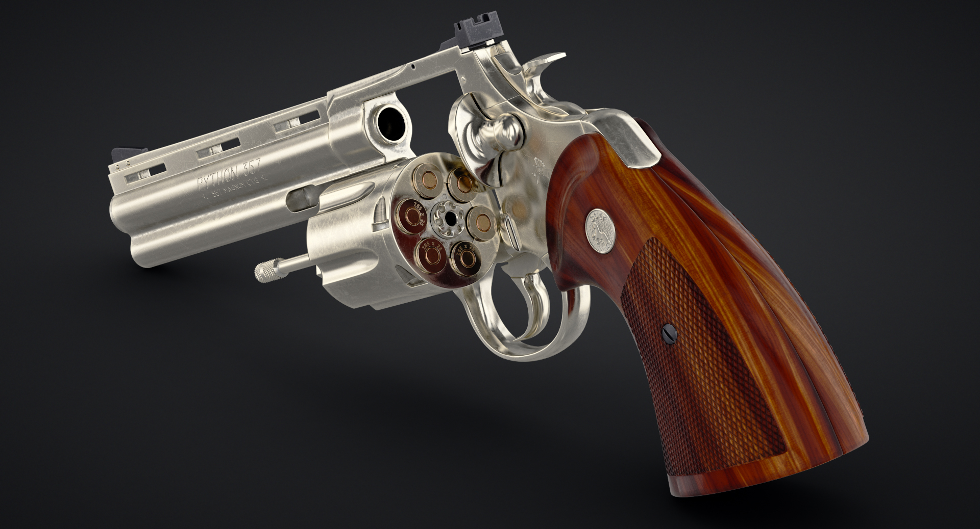 revolver colt python 3d model