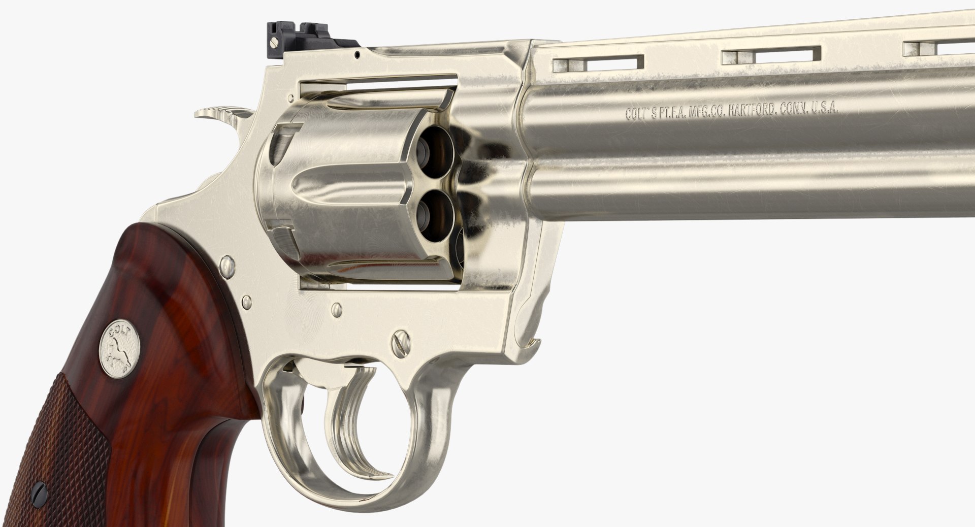 revolver colt python 3d model