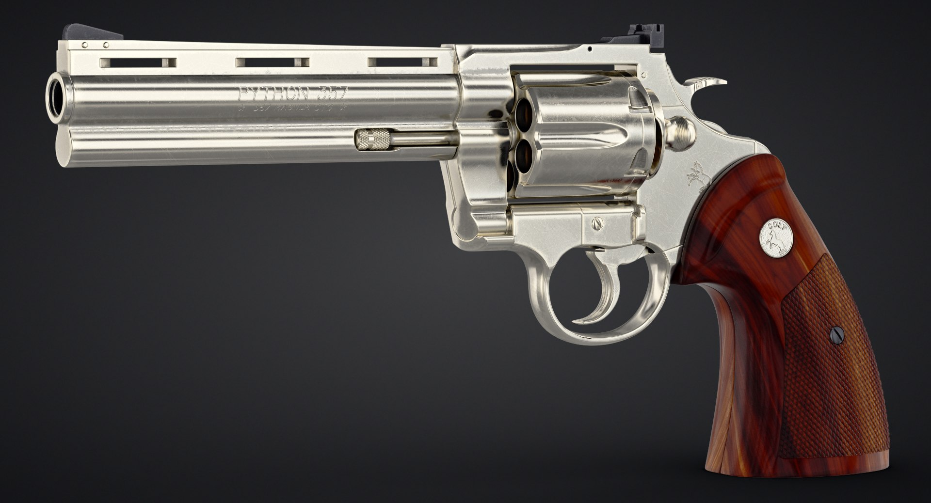 revolver colt python 3d model