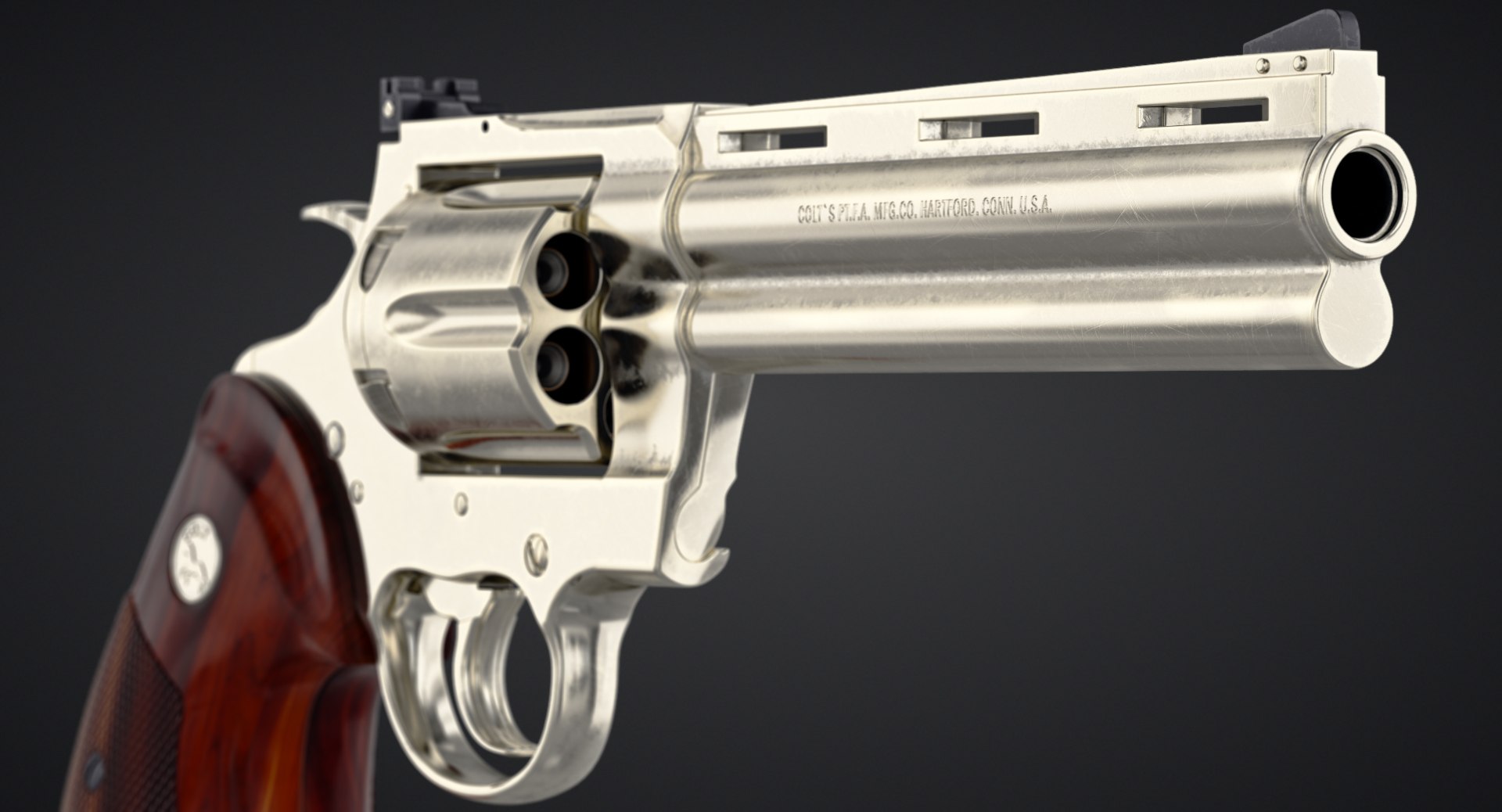 revolver colt python 3d model
