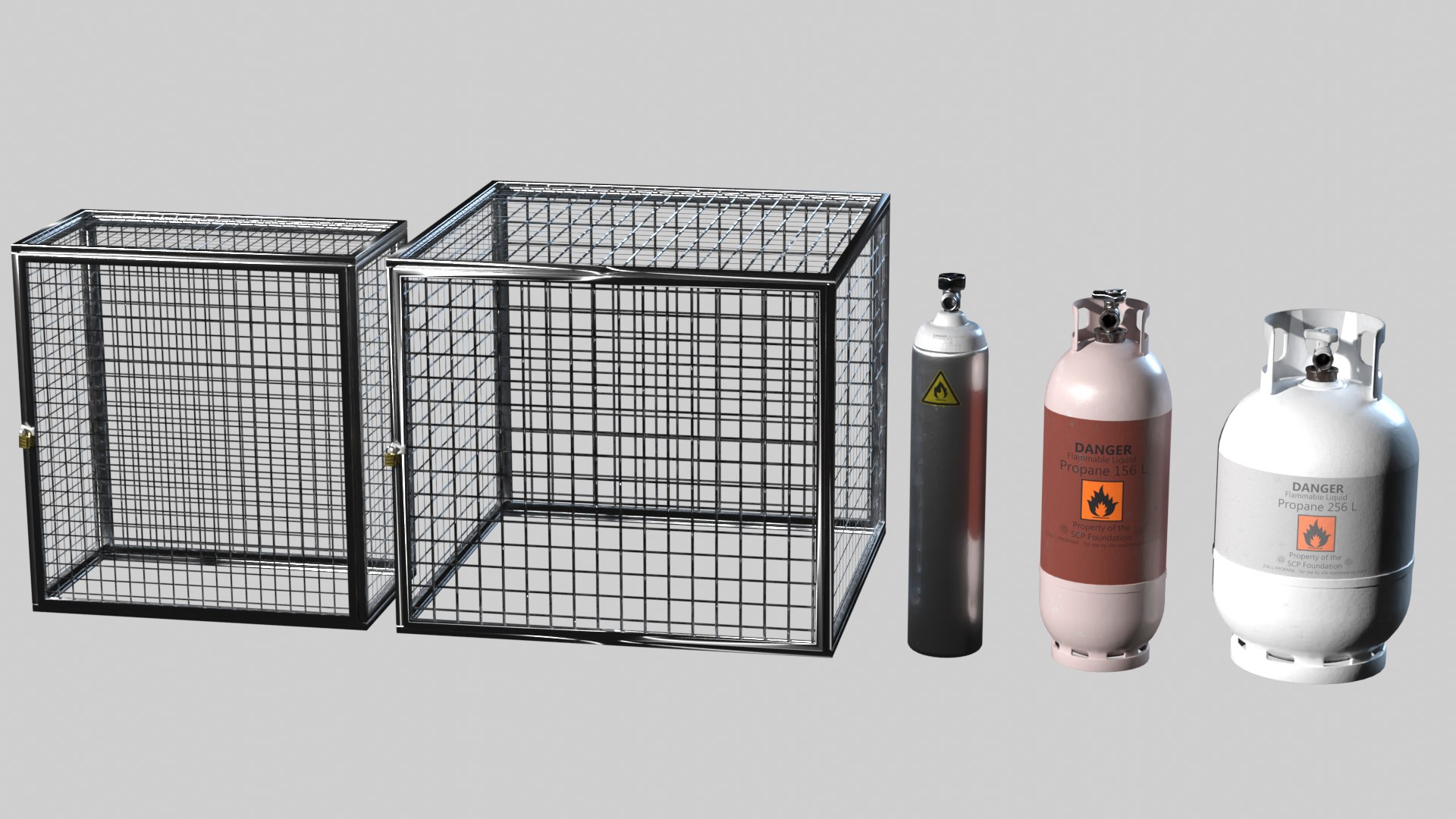 Propane Tanks With Safety Cage Model TurboSquid 2062870