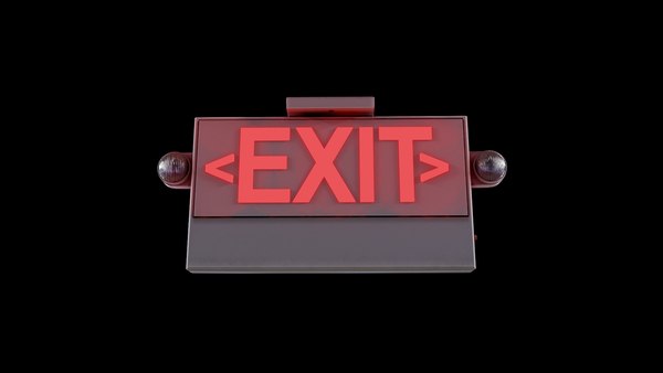 3d model exit sign