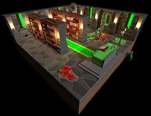 3D dungeon green