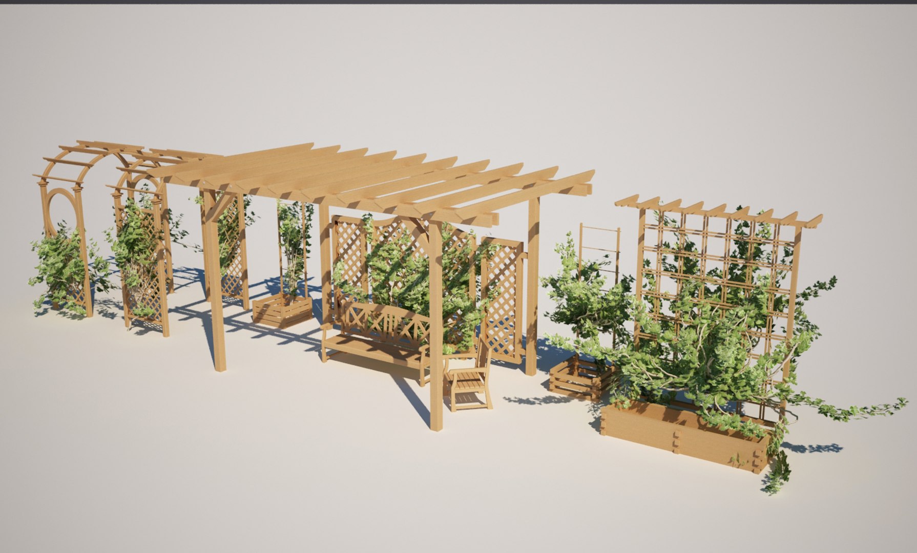 3d garden elements