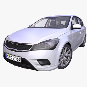 3D generic european hatchback interior car model