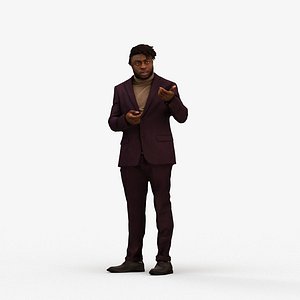 00481Aaron007 - Adult Black male talking on smartphone in business office setting