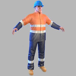 safety worker man 3D model