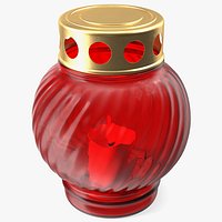 Memorial Grave Candle Lamp Red