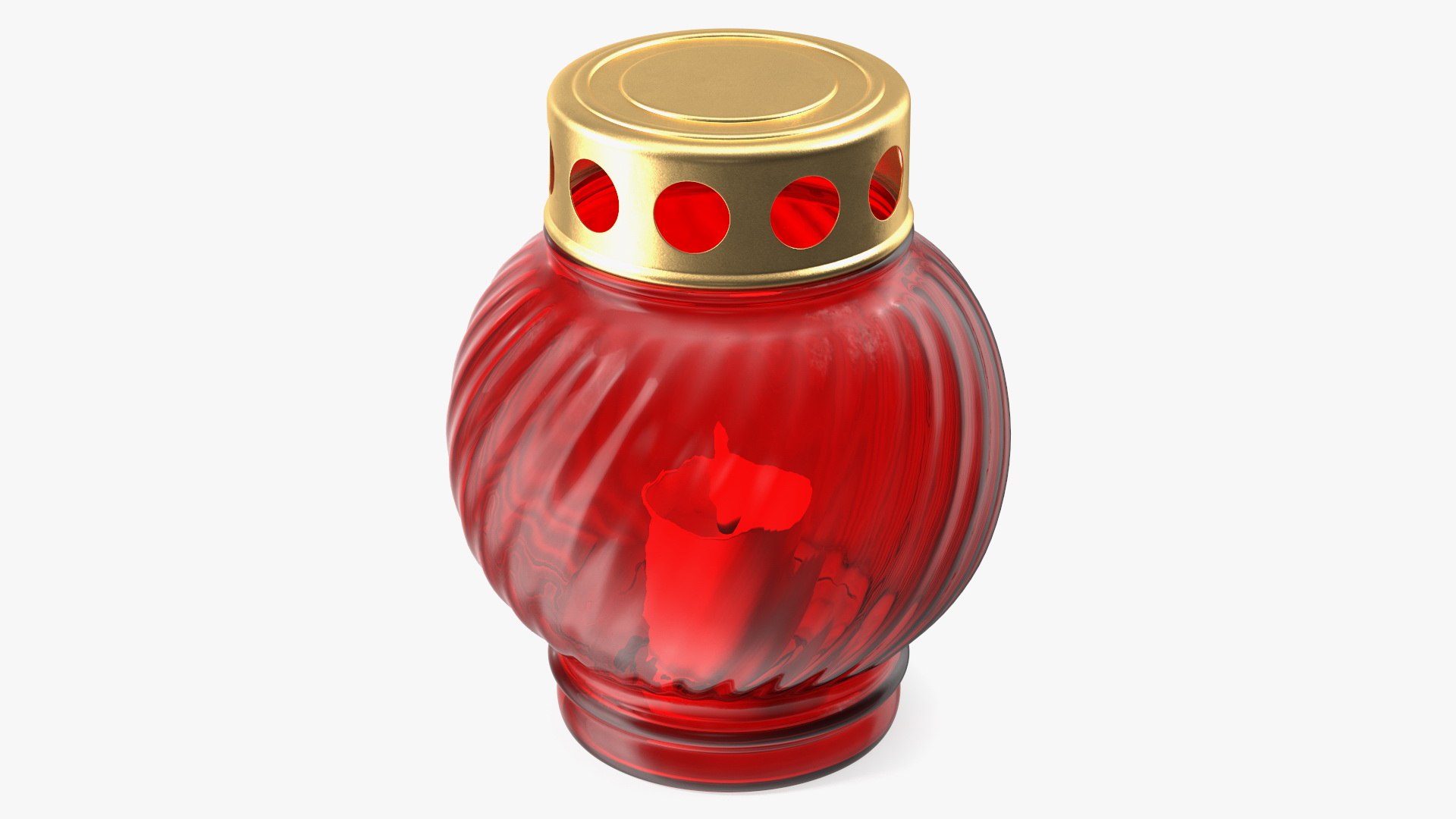 Memorial Grave Candle Lamp Red 3D model preview
