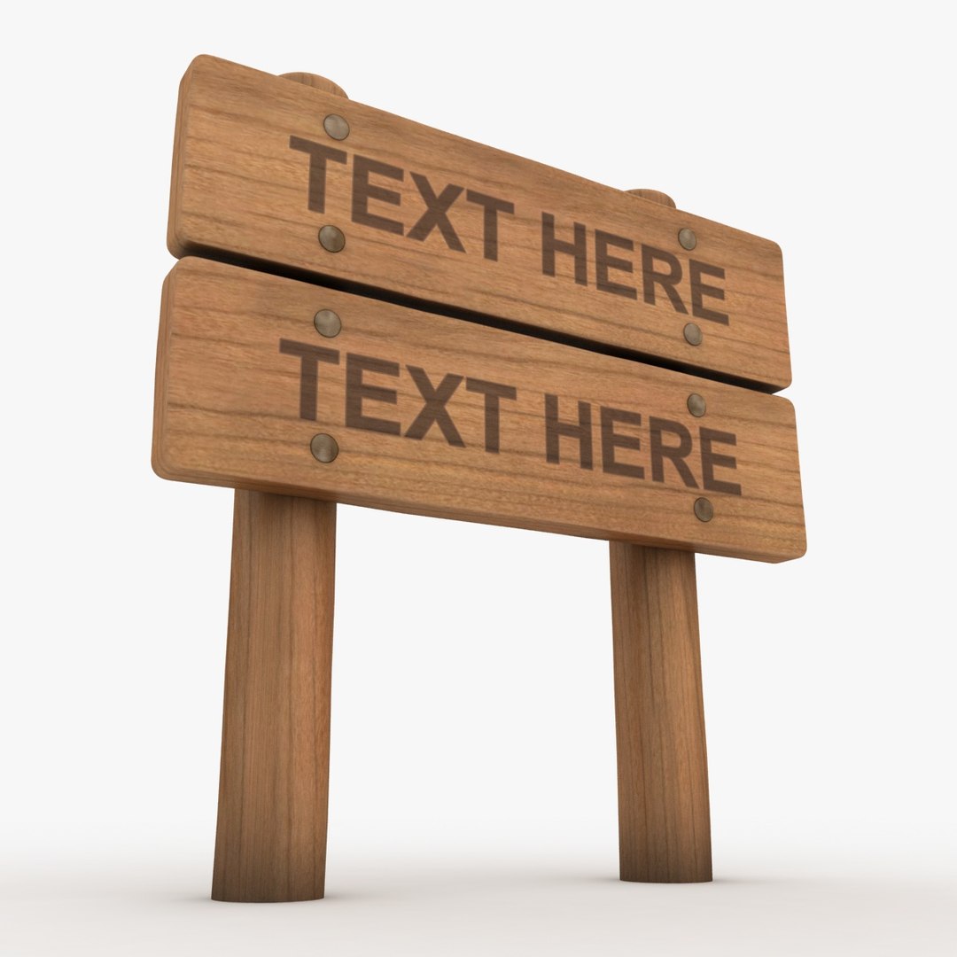 realistic wooden signboard set 3ds