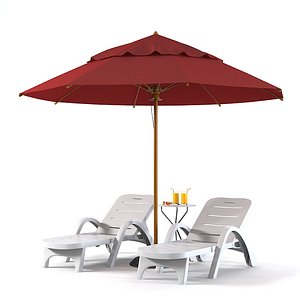3d beach set sun model