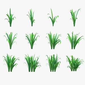 3D Cartoon Long Grass Collection
