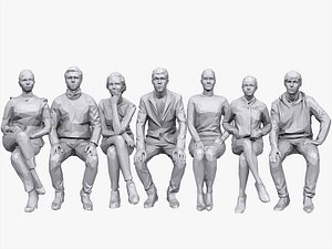 3D people sitting pack volume model