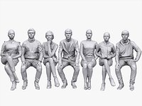 Lowpoly People Sitting Pack Volume 6