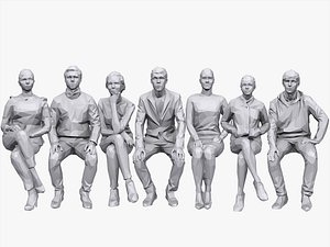 Lowpoly People Sitting Pack Volume 6