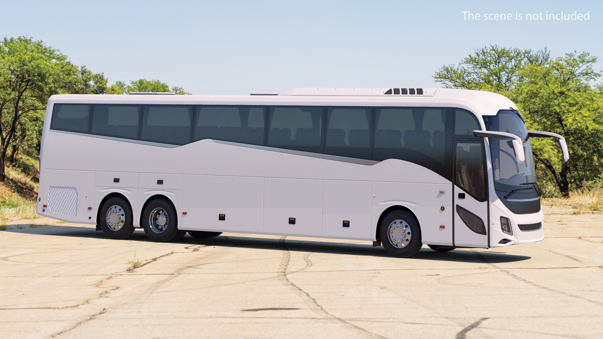 Luxury Coach Tour Bus Rigged 3D model preview