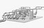 industrial pipes 3D model