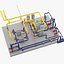 industrial pipes 3D model