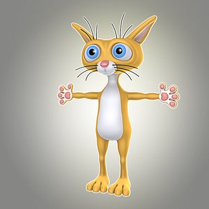 3d simple biped cartoon cat model