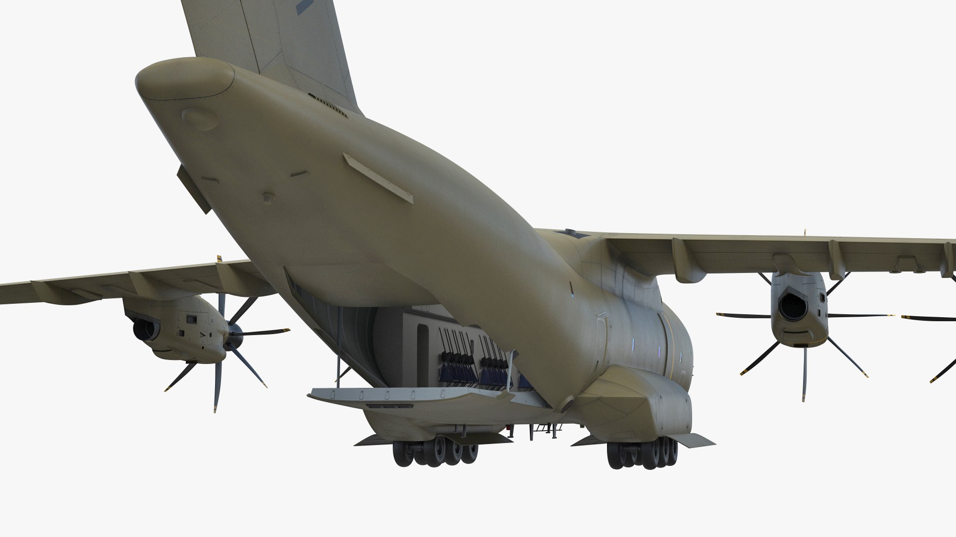 3D Airbus Atlas Military Transport Green Rigged for Maya model ...
