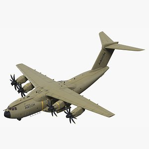 3D Airbus Atlas Military Transport Green Rigged for Maya model