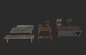 bench chair table model