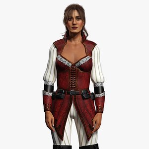 Renaissance  Pirate Queen 3D Female Outfit Noble Adventurer Female