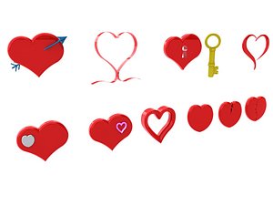 3d valentine heart love model