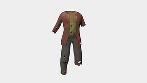 Zombie Clothing Color 05 - Undead Character Design 3D model