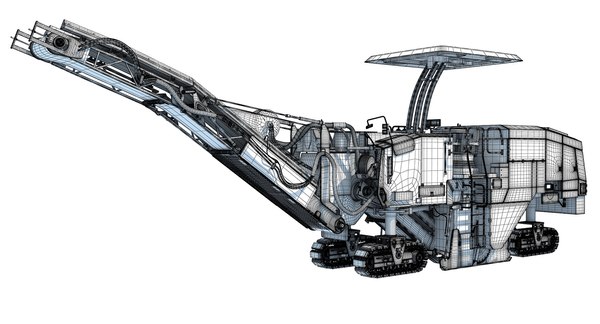 3D Lightwave construction machinery cement