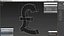 3D uk pound currency symbol model