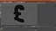 3D uk pound currency symbol model