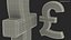 3D uk pound currency symbol model