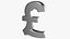 3D uk pound currency symbol model