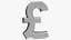 3D uk pound currency symbol model