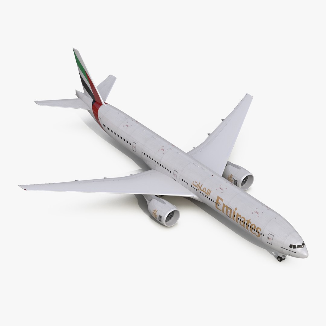 Boeing 777-300ER Emirates Airlines 3D model preview