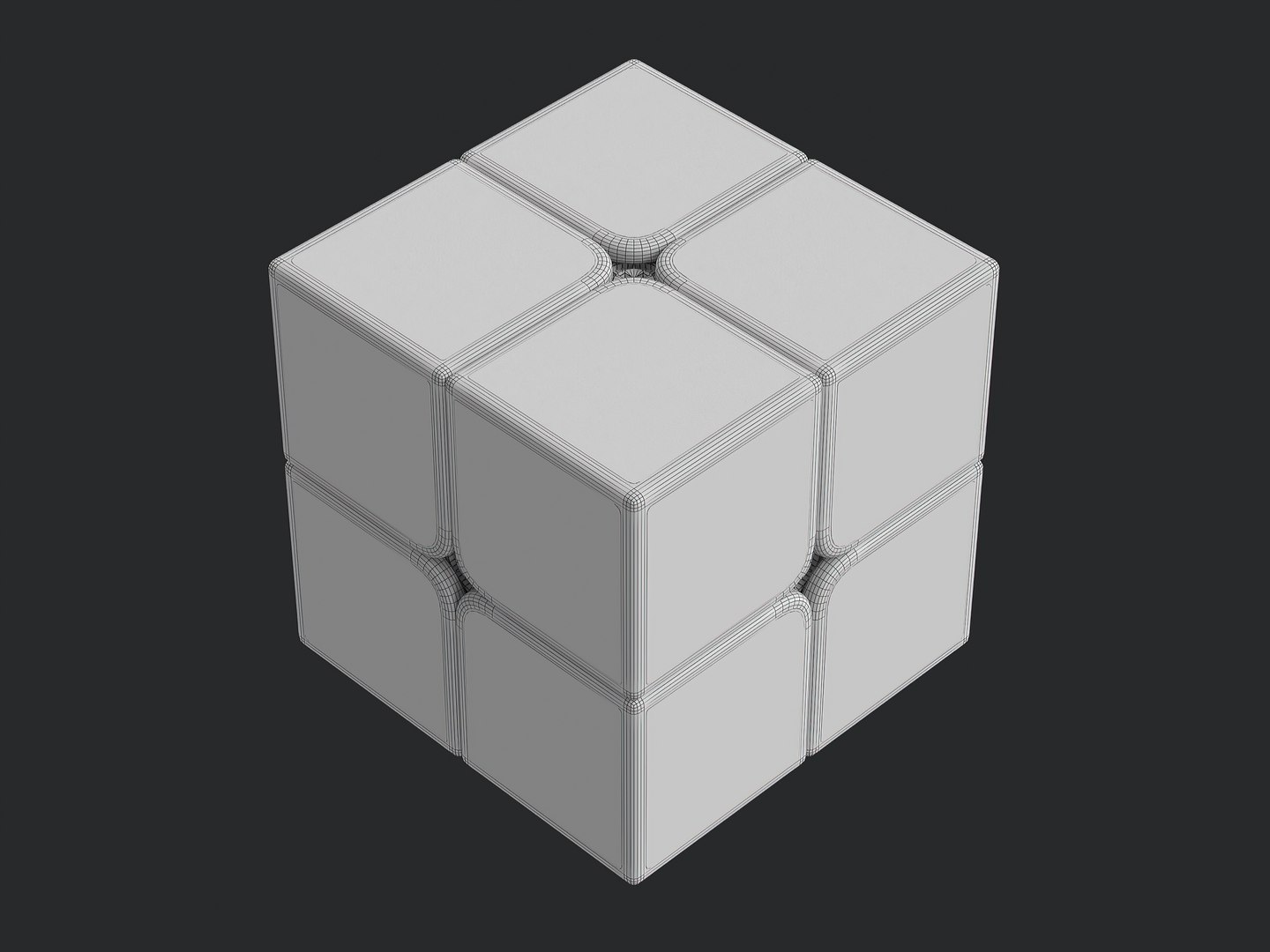 3D Cube 2x2 Model - TurboSquid 1677848